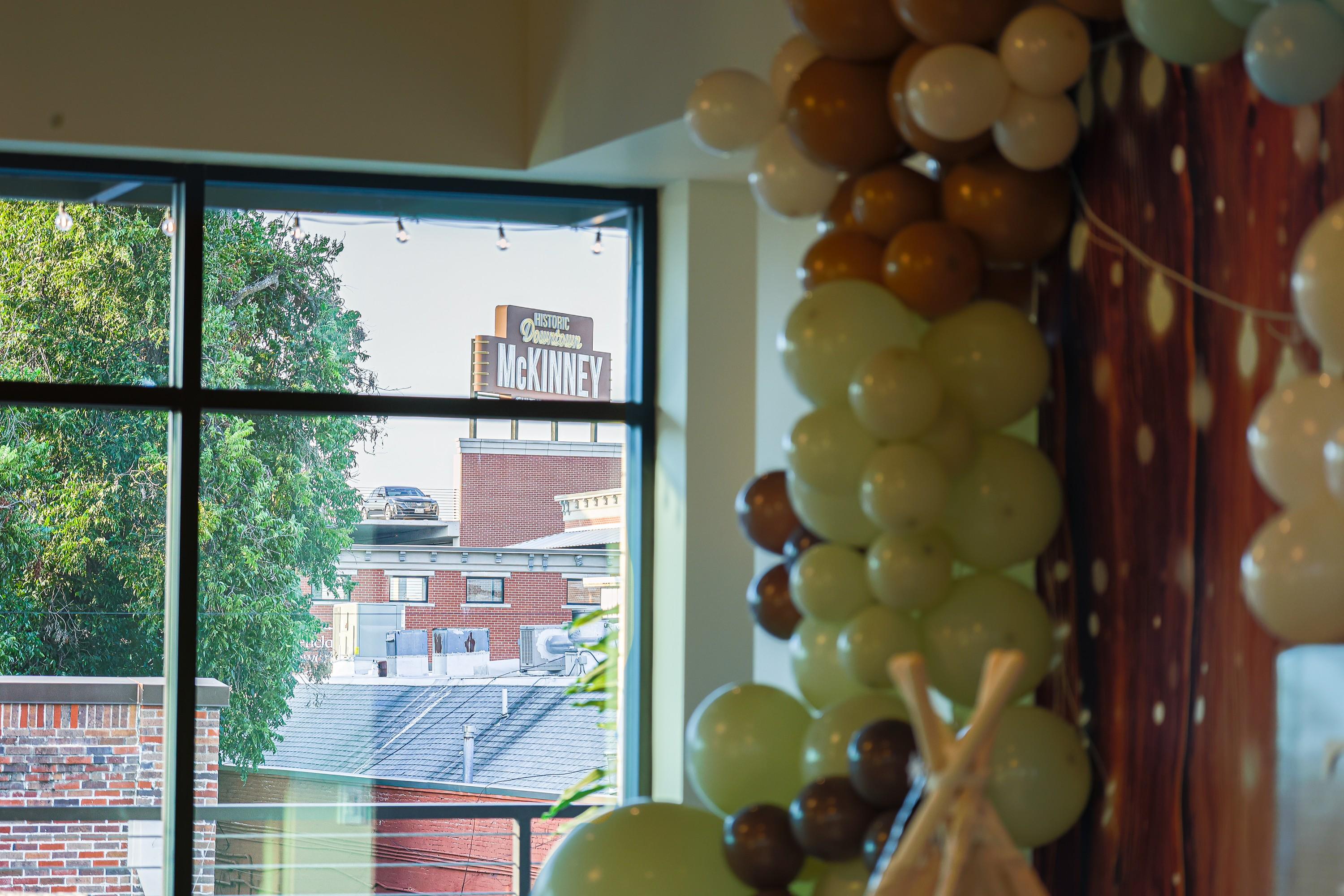 View over historic downtown McKinney from The Chestnut Hall