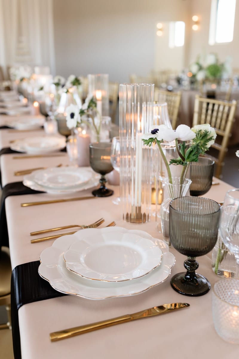 Wedding Table Setup — The Chestnut Hall, downtown McKinney